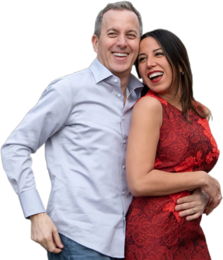 bio-couple Ester and her husband laughing together
